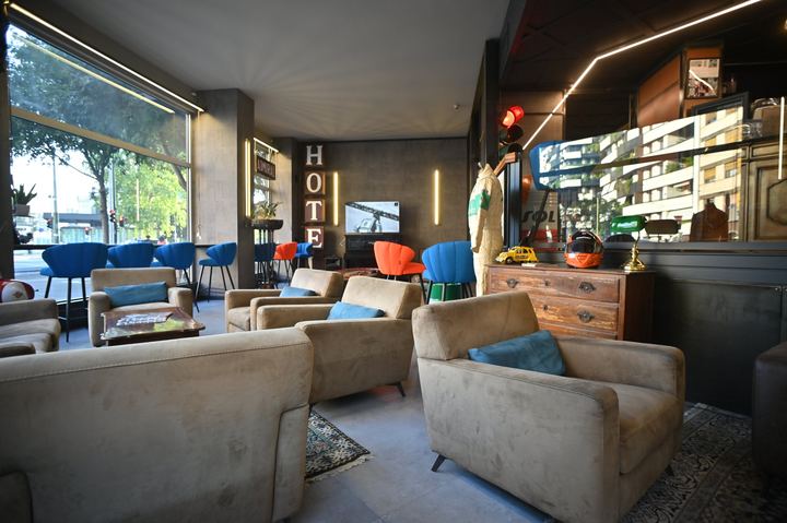 Lobby lounge at Admiral Hotel Milano