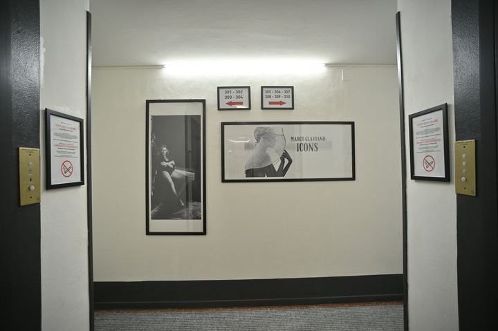 Corridor in the common areas of Admiral Hotel Milano